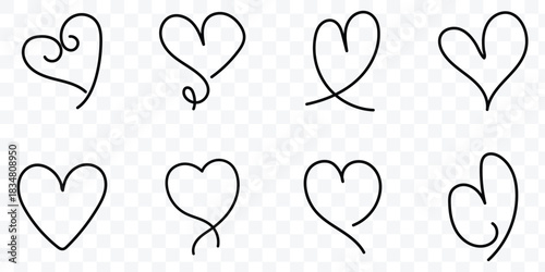 Love and romance doodles vector design. Hand drawn hearts icon collection. Various different hand drawn heart icon love collection. eps 10