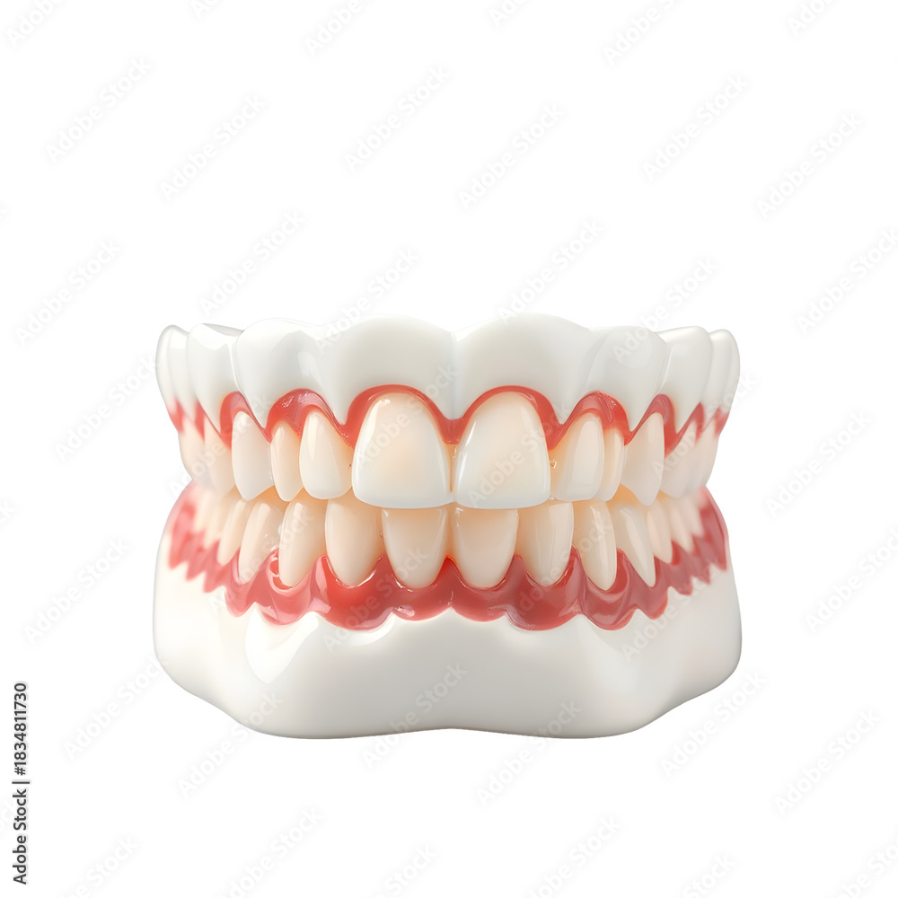 Obraz premium Dental Prosthesis and Teeth Model PNG Isolated on Transparent Background for Medical and Cosmetic Dentistry