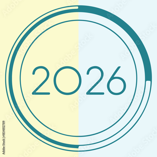Happy New Year 2026 This minimalist graphic is perfect for New Year themes, calendars, posters, greeting cards, branding, social media posts, and promotional materials related to the year 2026.