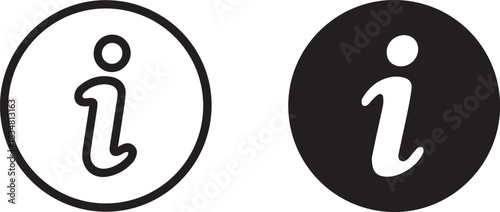 information help icon set outline and solid for app design