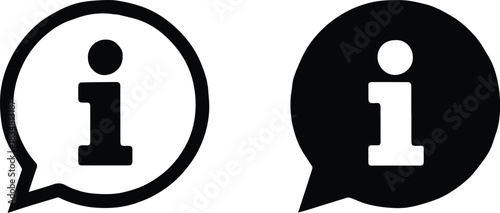 information icon outline and filled vector set for user interface