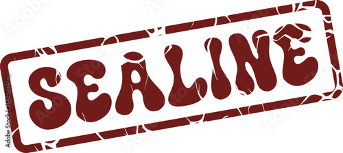 Distressed red rubber stamp featuring the prominent text SEALINE for official documentation