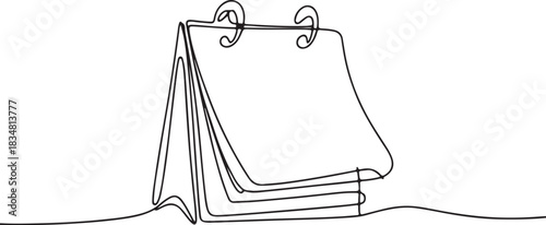 calendar singleline desk planner icon outline vector illustration