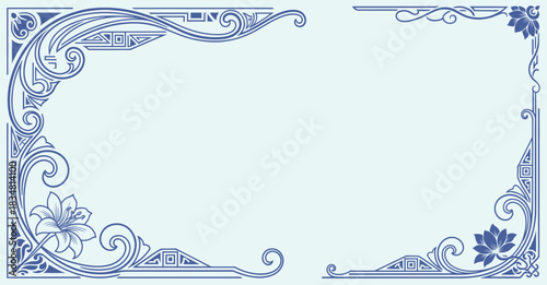 Vector vintage border  frame engraving