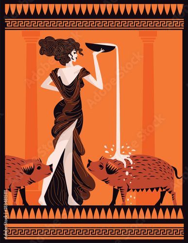 circe transforming man into pig with potion