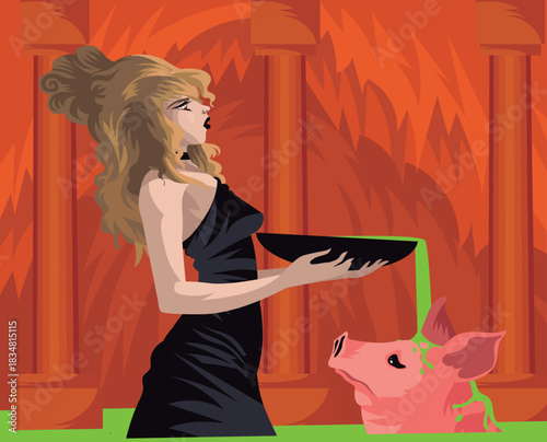 circe transforming man into pig with potion