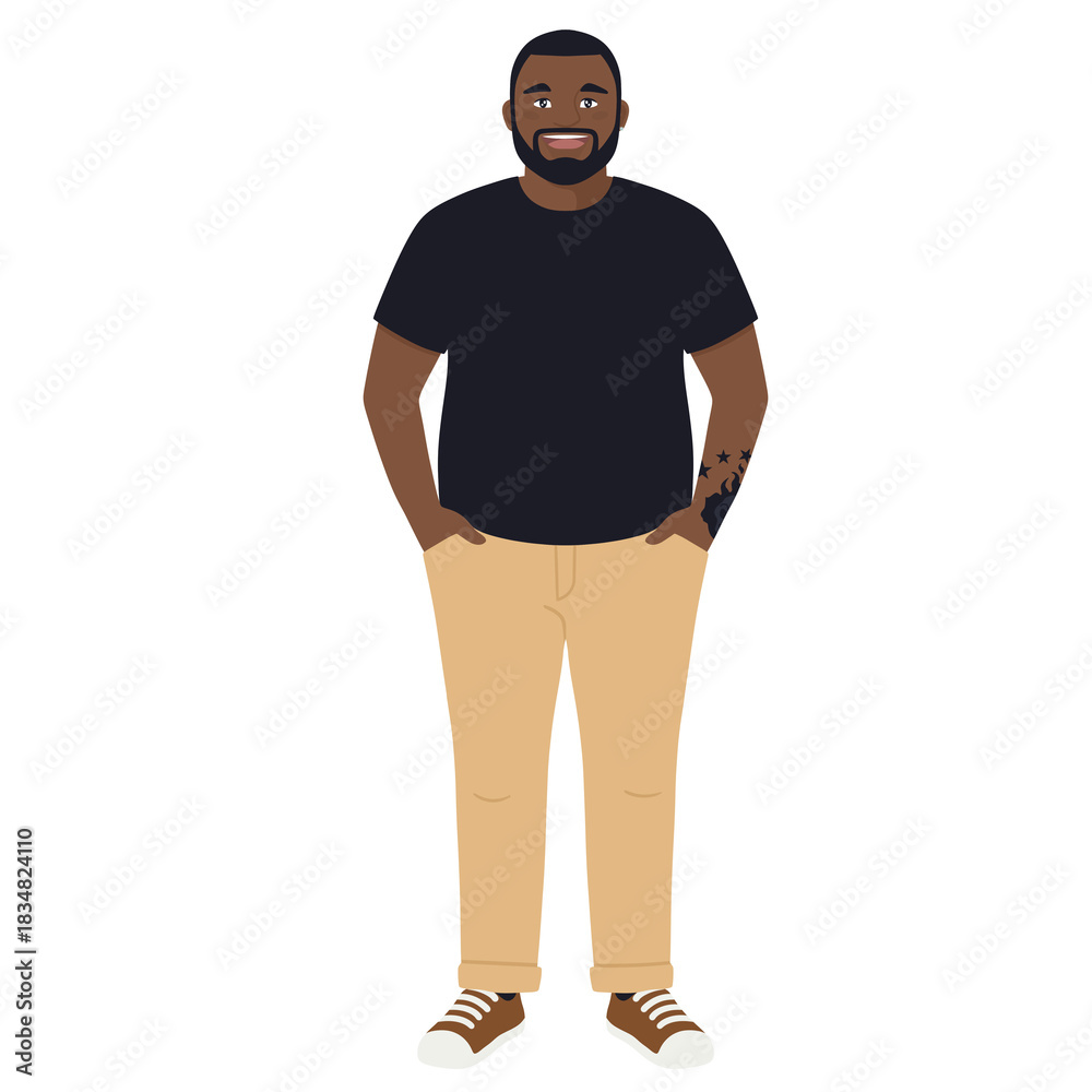Fototapeta premium Big Guy In Casual Attire