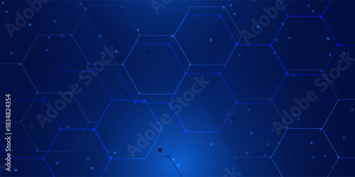 Abstract dot hexagon  blue pattern gradient texture  technology background.eps10
