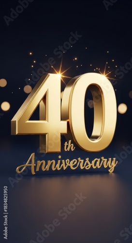 Celebrating four decades of success: A sophisticated 40th anniversary design with golden hues