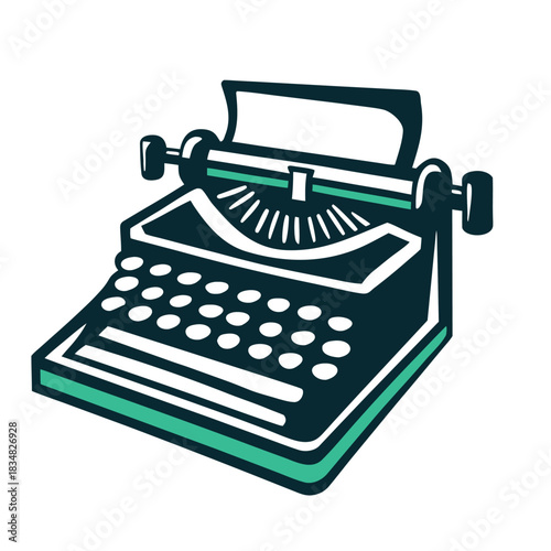 Vintage Typewriter Illustration Vector Graphic