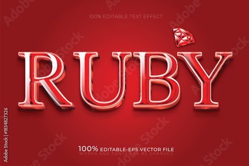 Ruby shiny red Text Effect