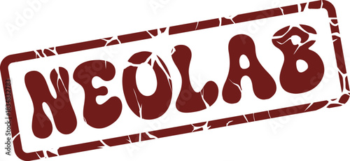 Authentic NEOLAB distressed rubber stamp mark for quality assurance and brand identification
