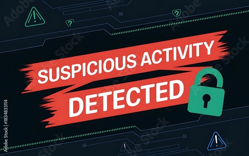 Cyber Alert Banner Showing Suspicious Activity Detected Warning Background