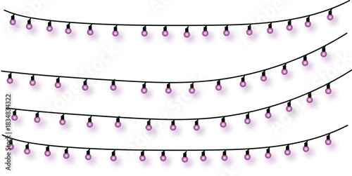 Festive string lights in a soft pink hue, creating a warm and inviting ambiance for celebrations and decorations