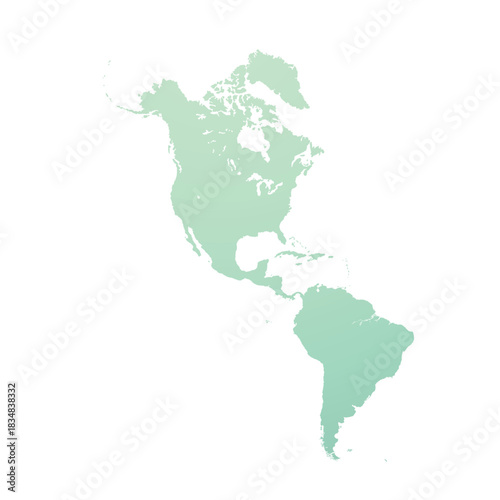 Map of North and South America, sign silhouette. World Map Globe. Vector Illustration isolated on white background. American continent.