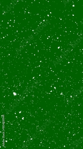 Snow falling on green screen background