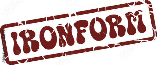 Rustic Red IRONFORM Rubber Stamp Featuring Textured Border for Business and Legal Matters