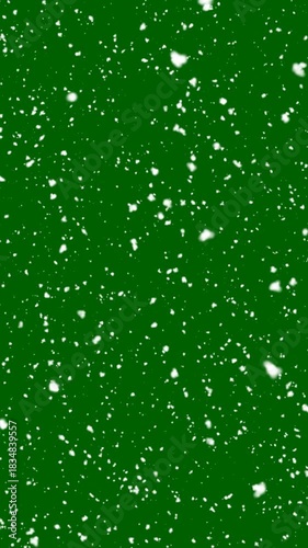 snow falling  on green screen