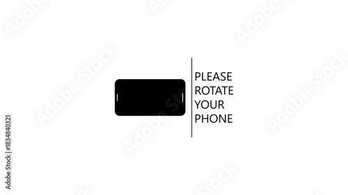 Rotate your phone horizontal to vertical orientation. Please Rotate Your Phone. rotate device screen animation on black transparent background 4k video