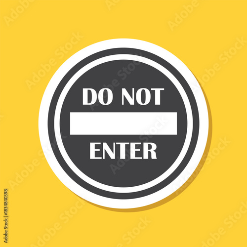 Stop sticker icon in flat style. Warning symbol vector illustration on isolated background. Do not enter sign business concept.