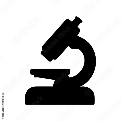 Simple silhouette of a microscope, an essential tool for scientific research