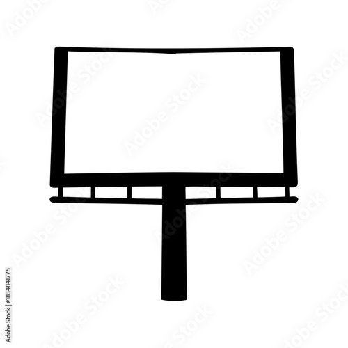 Isolated black and white billboard graphic, ideal for promotional mockups and advertising design