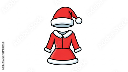 A festive red santa claus costume for women featuring a dress and hat adorned with white fur trim perfect for christmas celebrations and holiday themes