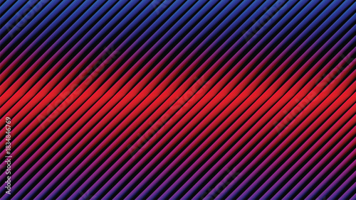 Abstract graphic design with diagonal lines transitioning from blue to red and purple.