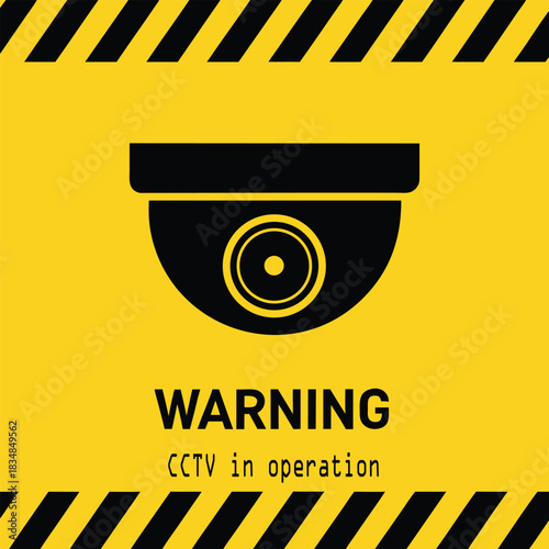 Warning cctv in operation surveillance camera security warning sign