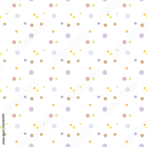 Сolor background, colorful vector texture with circles. Splash effect banner. Dotted abstract illustration with blurred drops of rain. Seamless pattern for fabric, textile.