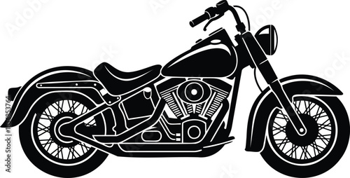 silhouette vector illustration of a classic style motorcycle vector image