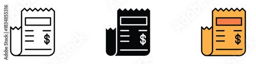 Restaurant Bill icon vector. finance apps and accounting services symbol. vector illustration.