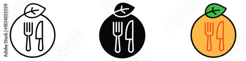 Vegetarian icon vector. organic food choices and sustainable dining experiences symbol. vector illustration.
