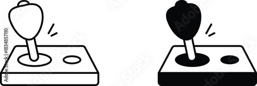 Vintage arcade Joystick Icon retro game controller vector Illustration.