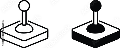 Vintage Joystick Icon retro game controller, Arcade gamepad symbol vector.