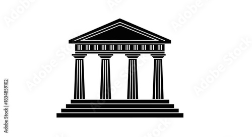 Obraz na płótnie Classical building facade with pillars and pediment
