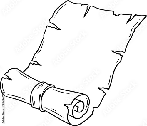 Antique Paper Scroll Design Element silhouette vector Illustration