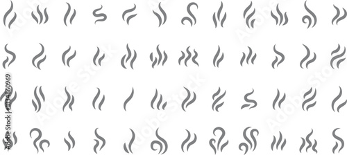 Smoke steam icon vector design element logo template. Heat, hot, cooking symbol vector