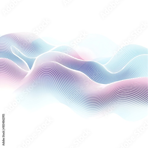 Abstract Wavy Lines Background with Pastel Colors.