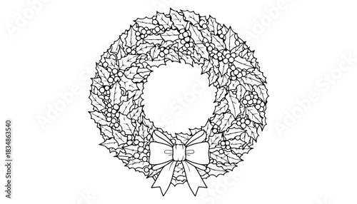 Festive Wreath: An intricate floral wreath, a timeless symbol of welcome and celebration.