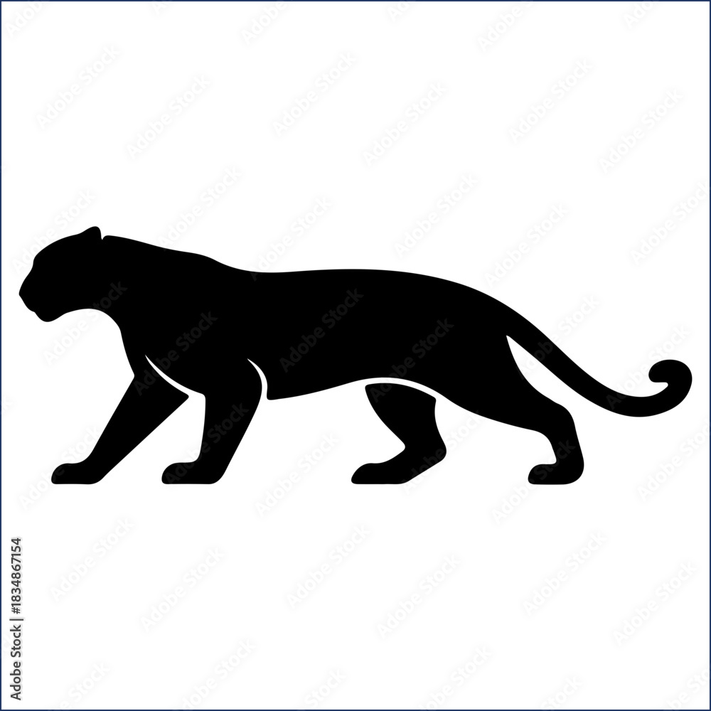 Obraz premium : Silhouette of a sleek black panther walking vector