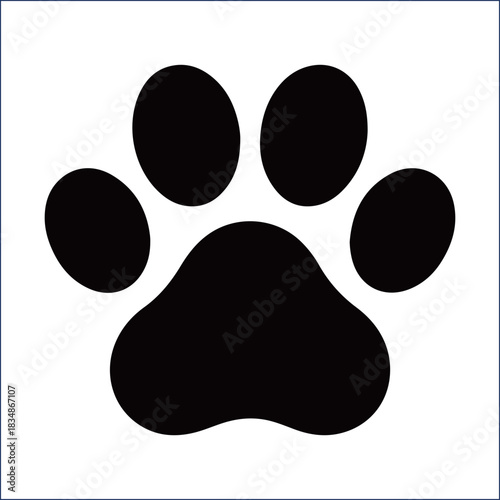  Paw print illustration on a white background for animal related designs vector