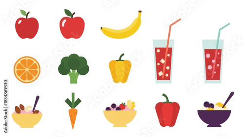Healthy Diet An Array of Fruits and Vegetables for Balanced Nutrition