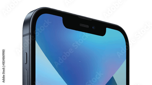 Minimalist 3d blue screen smartphone mockup front view