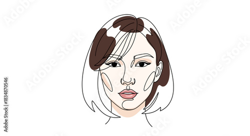 Elegance captured in a single stroke: A modern minimalist depiction of a woman face
