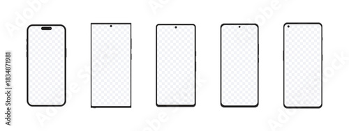 smartphones 2023. Apple, Samsung, Google, Xiaomi, OnePLus. New phone mockups. Vector illustration
