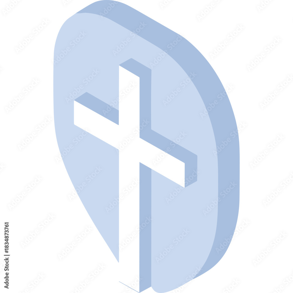 Obraz premium Isometric 3D Illustration Of A Black Cross Emblematic Symbol Centered On A Light Blue Shield Shape Isolated On A Black Background Religious Iconography Christian Symbolism Faith Concept