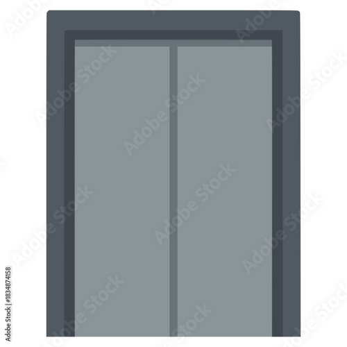passenger elevator door lift flat color vector illustration template design