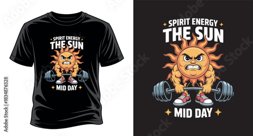 Sun fitness graphic t-shirt design