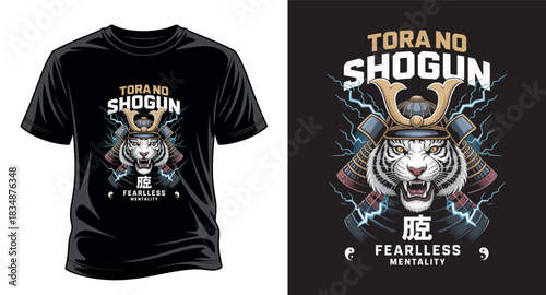 Tora and sogun graphic t-shirt design